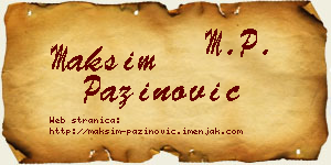 Maksim Pažinović vizit kartica